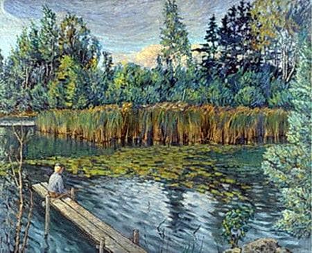 Fisherman by Nikolay Bogdanov-Belsky — Oil Painting Reproduction