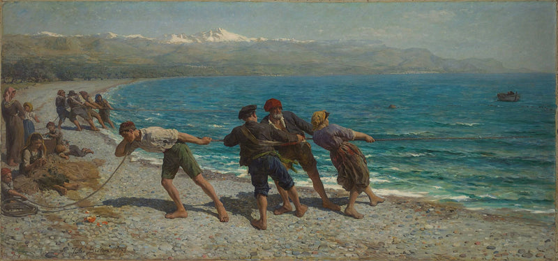 Fishermen at Menton by Jules Breton, Oil Painting Reproduction