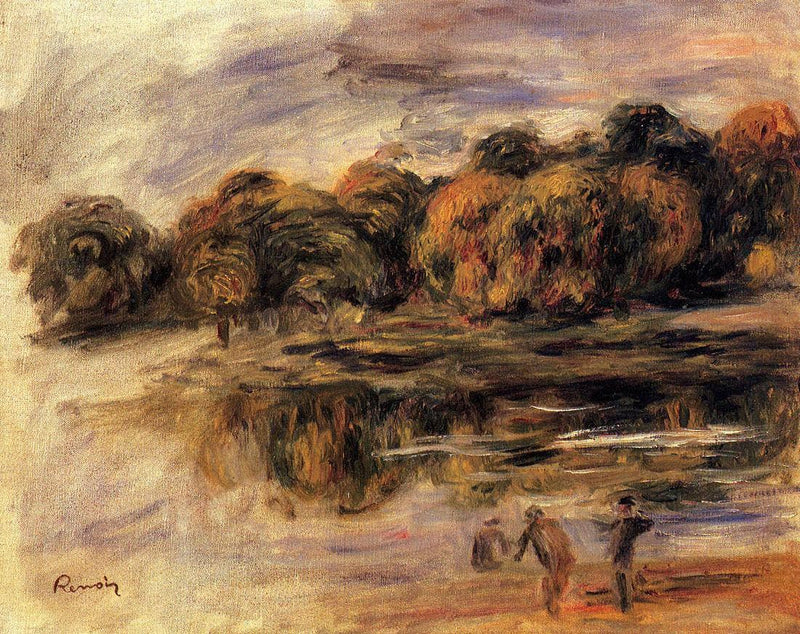 Fishermen by a Lake by Pierre-Auguste Renoir — Oil Painting Reproduction
