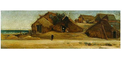 Fishermen's huts on the beach in modern living room