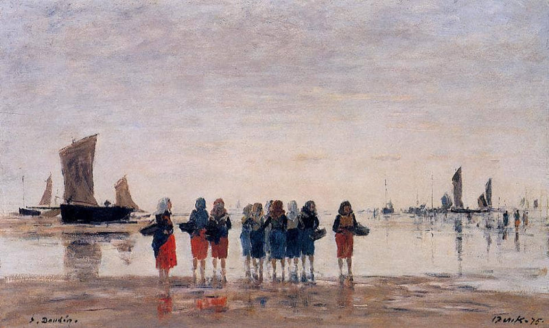 Fisherwomen at Berck by Eugene Boudin — Oil Painting Reproduction