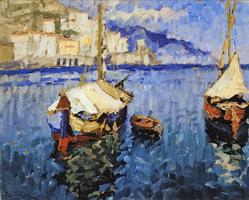 Fishing Boats by Konstantin Gorbatov — Oil Painting Reproduction