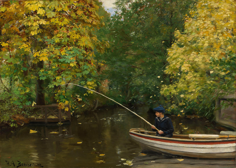 Fishing Boy by Hans Andersen Brendekilde — Oil Painting Reproduction