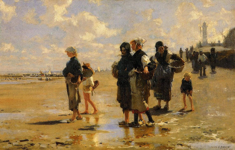 Fishing for Oysters at Cancale by John Singer Sargent — Oil Painting Reproduction