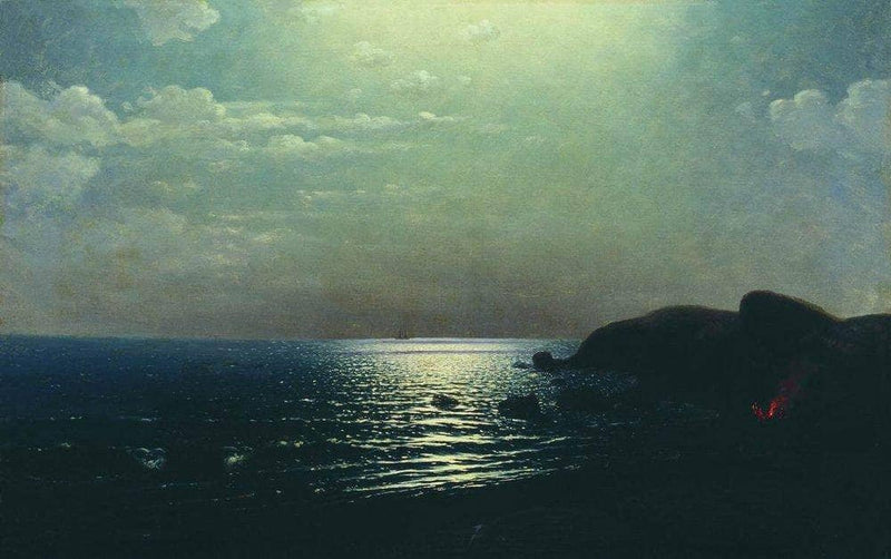Fishing on the Black Sea by Arkhyp Kuindzhi — Oil Painting Reproduction