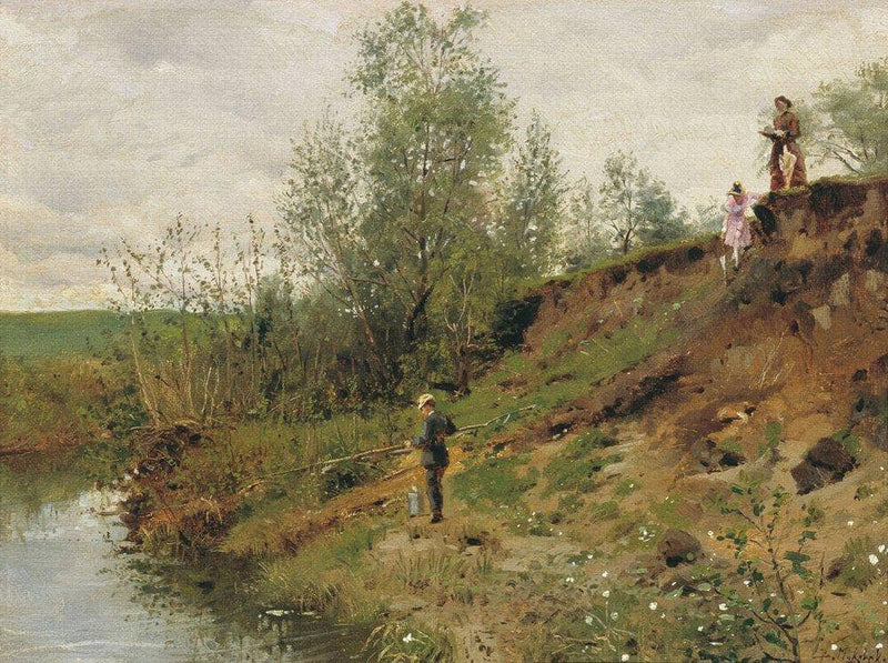 Fishing by Vladimir Makovsky — Oil Painting Reproduction