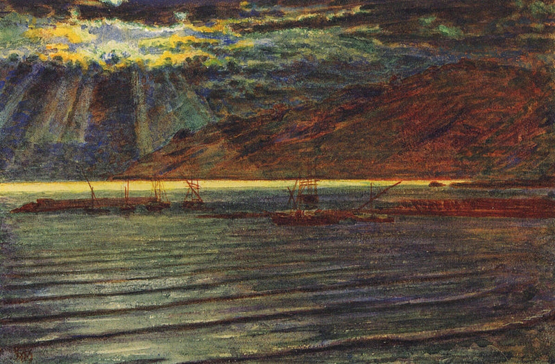 Fishingboats by Moonlight by William Holman Hunt — Oil Painting Reproduction