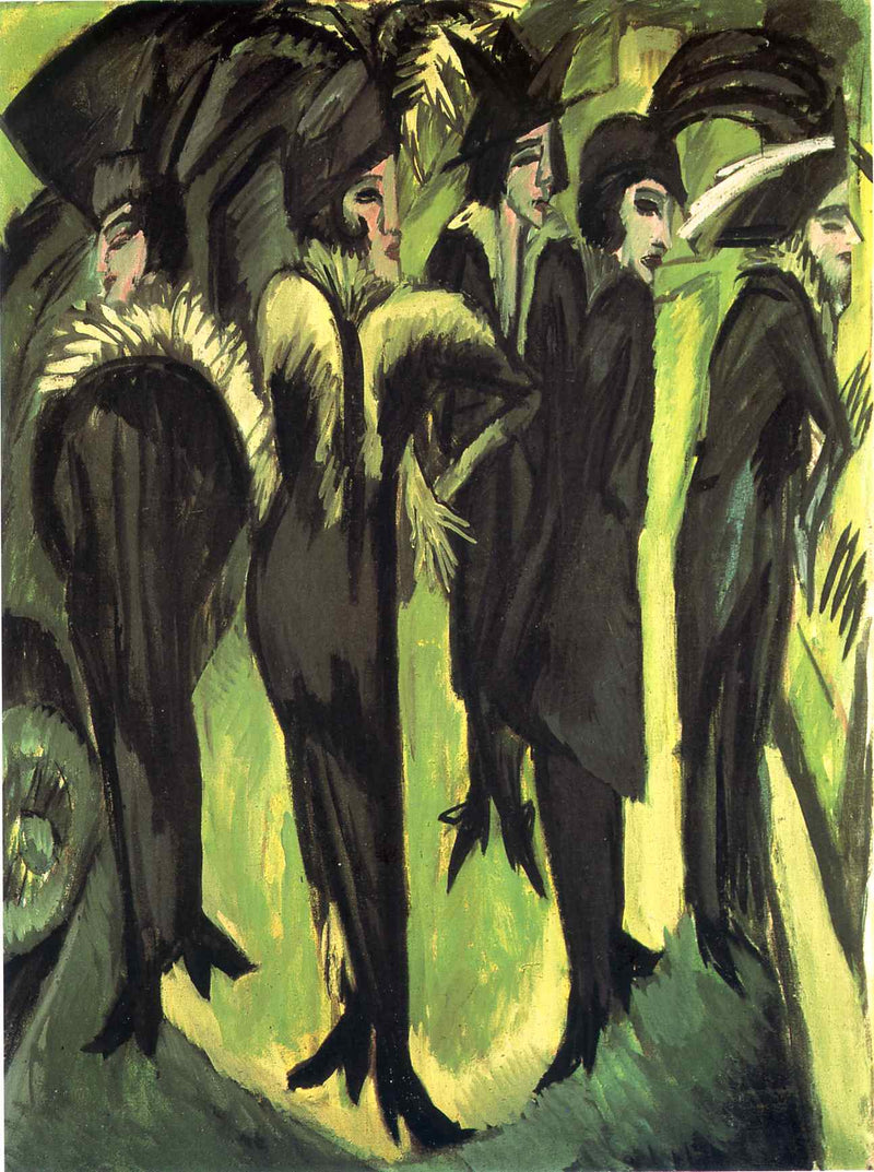 Five Women in the Street by Ernst Ludwig Kirchner — Oil Painting Reproduction