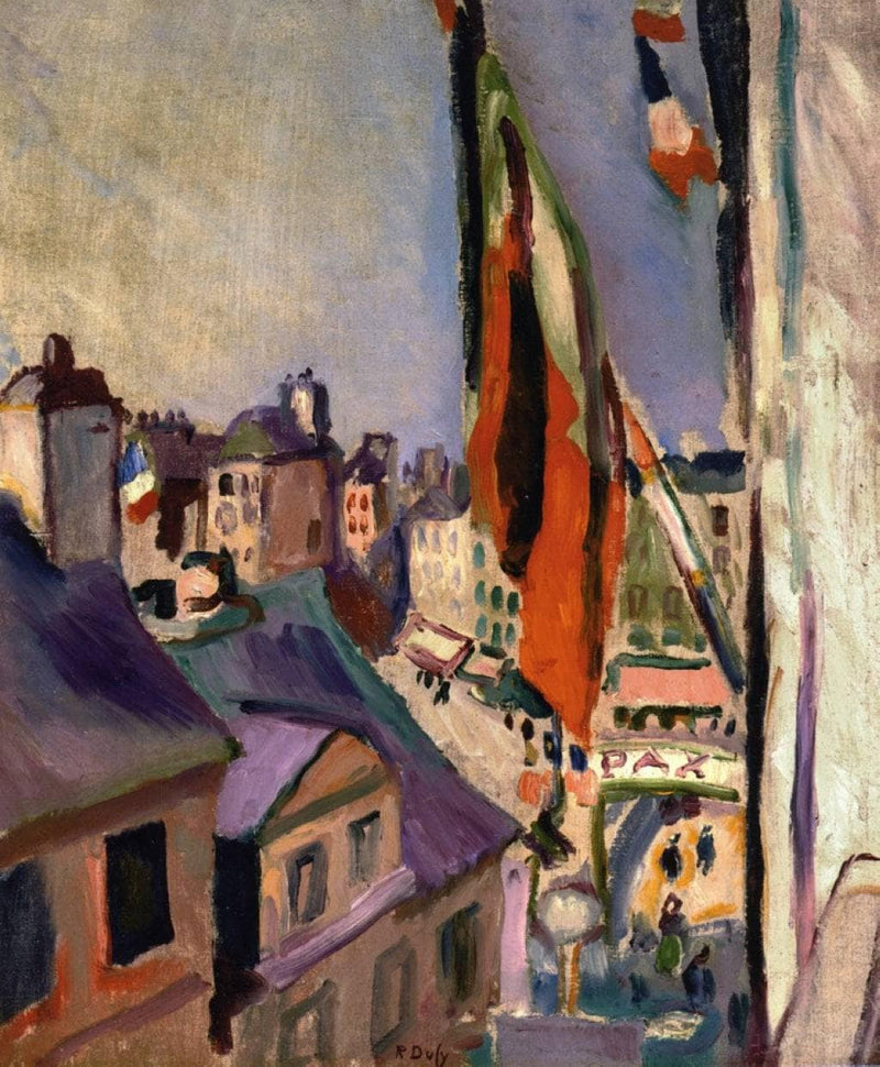 Flag Decorated Street by Pierre-Auguste Renoir — Oil Painting Reproduction