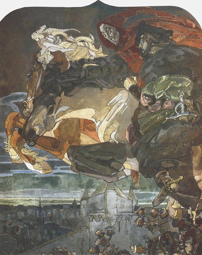Flight of Faust and Mephisto by Mikhail Vrubel — Oil Painting Reproduction