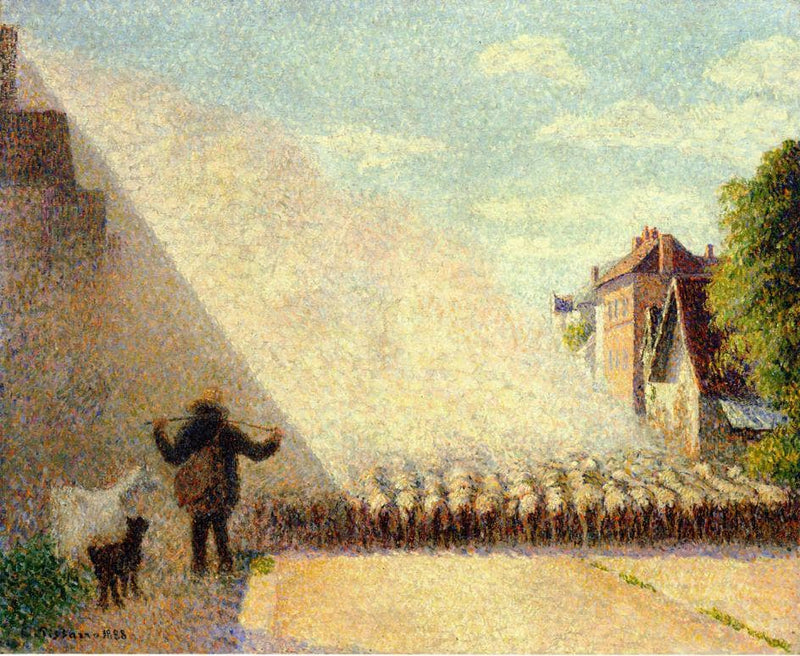Flock of Sheep by Camille Pissarro — Oil Painting Reproduction