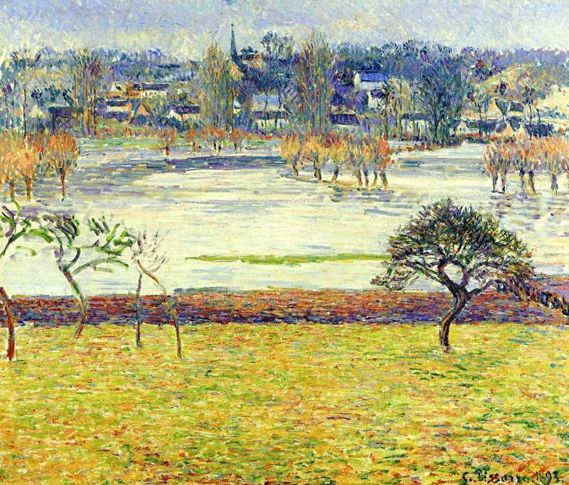 Flood, White Effect, Eragny by Camille Pissarro — Oil Painting Reproduction