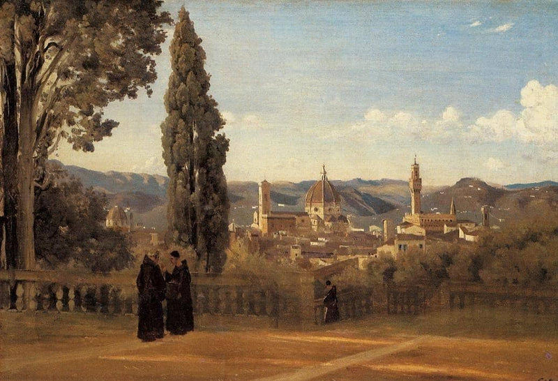 Florence, The Boboli Gardens by Camille Corot — Oil Painting Reproduction