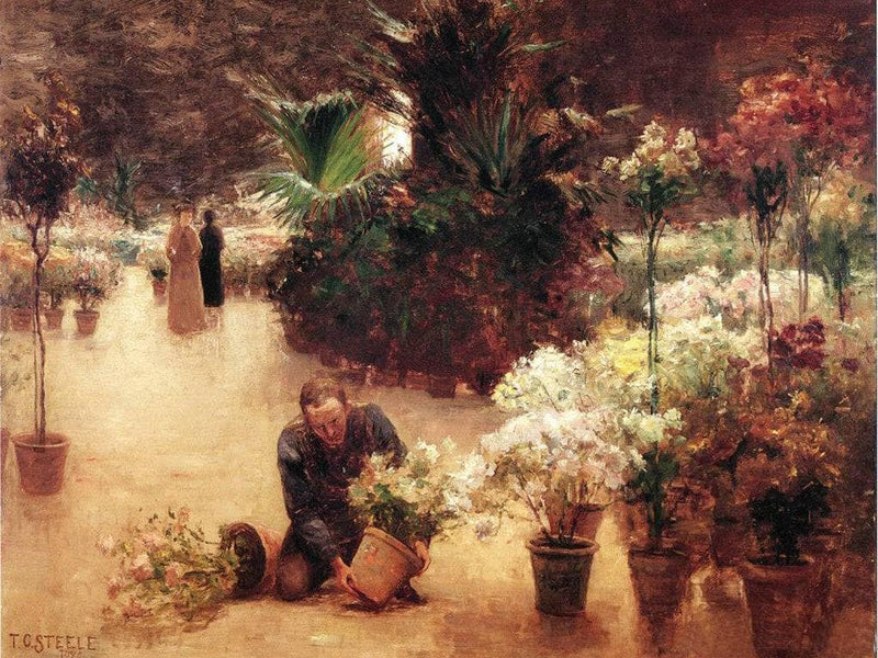 Flower Mart by T. C. Steele — Oil Painting Reproduction