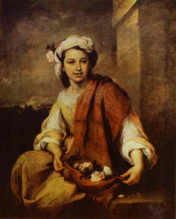 Flower Seller by Bartolome Esteban Murillo — Oil Painting Reproduction