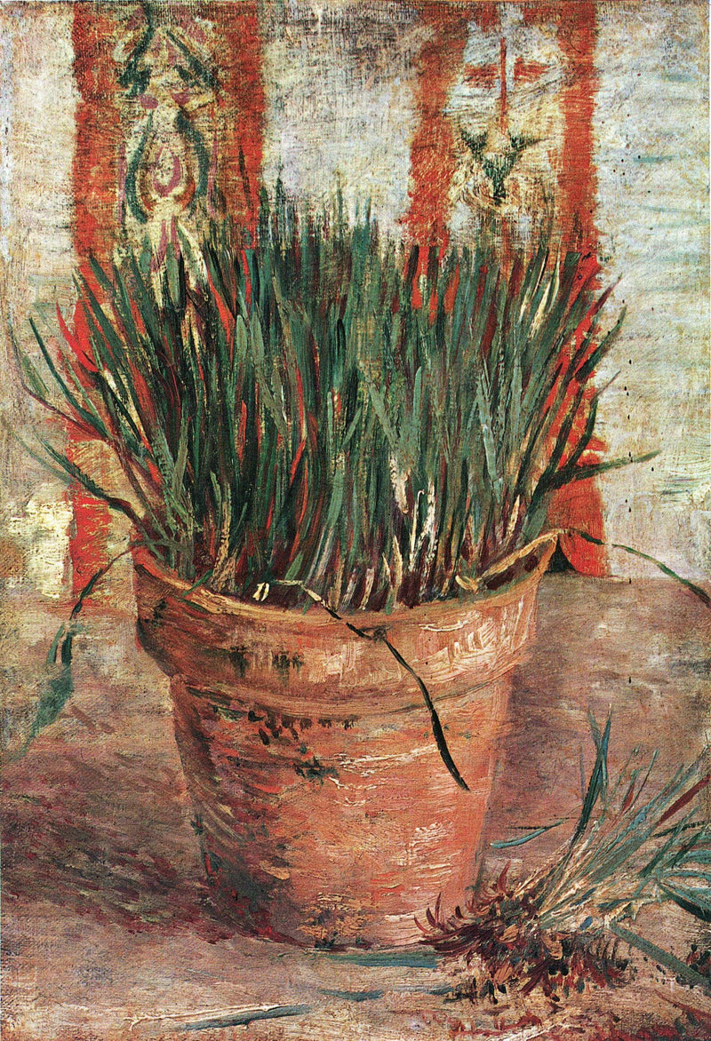 Flowerpot with Chives by Vincent van Gogh, Oil Painting Reproduction