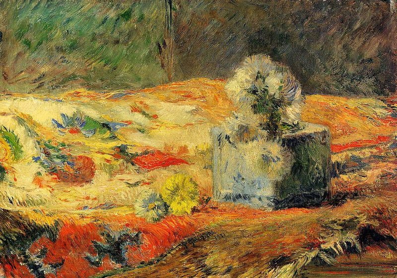 Flowers and carpet by Paul Gauguin — Oil Painting Reproduction