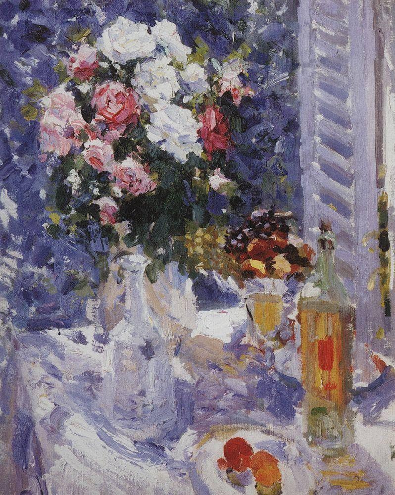 Flowers and Fruit by Konstantin Korovin — Oil Painting Reproduction