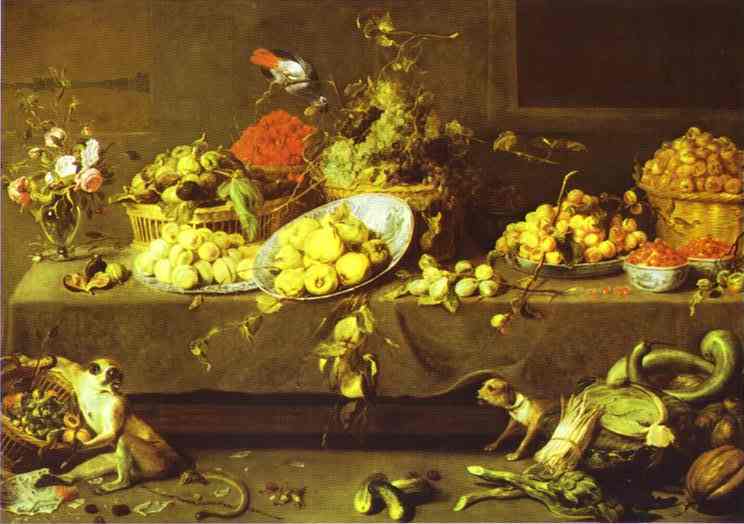 Flowers, Fruits and Vegetables by Frans Snyders — Oil Painting Reproduction