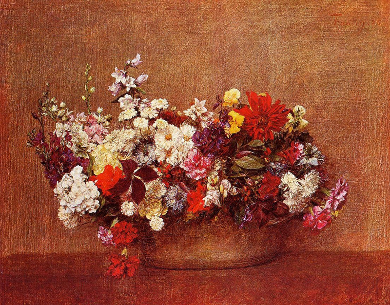 Flowers in a Bowl by Henri Fantin-Latour — Oil Painting Reproduction