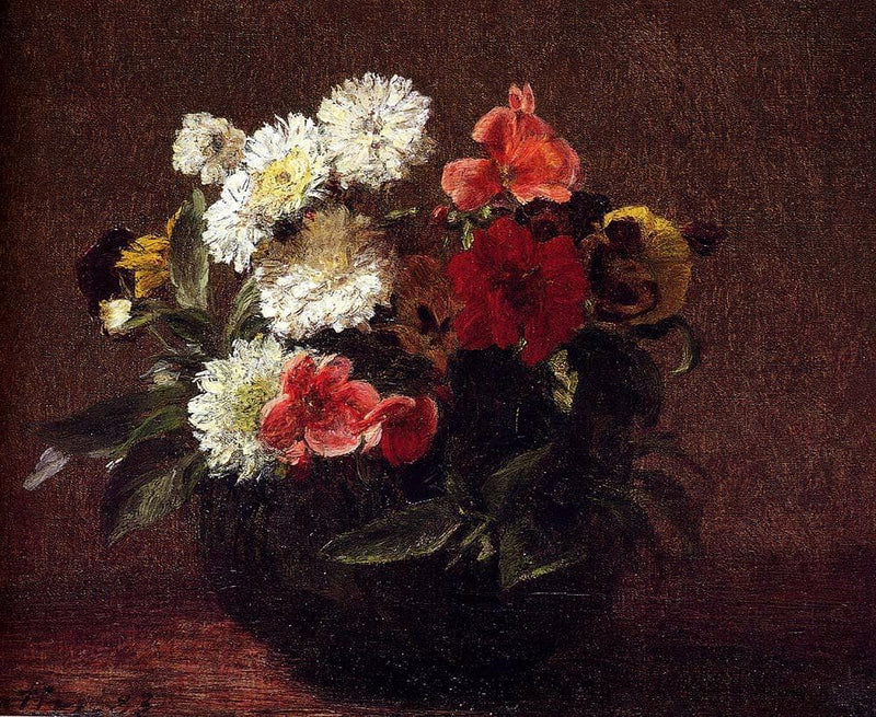 Flowers In A Clay Pot by Henri Fantin-Latour — Oil Painting Reproduction