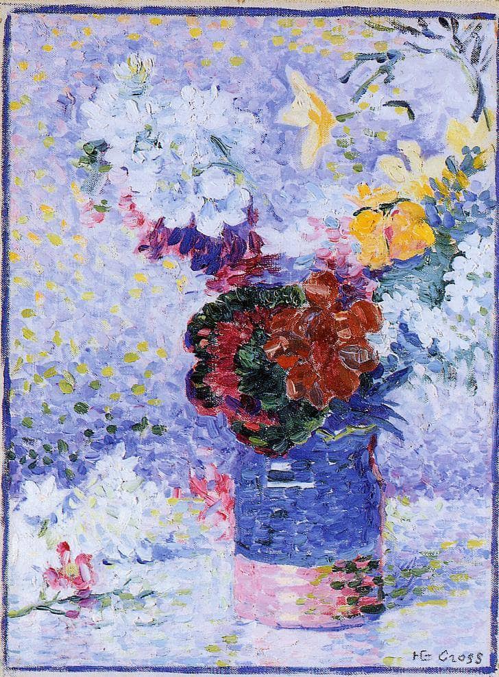 Flowers in a Glass by Henri-Edmond Cross — Oil Painting Reproduction