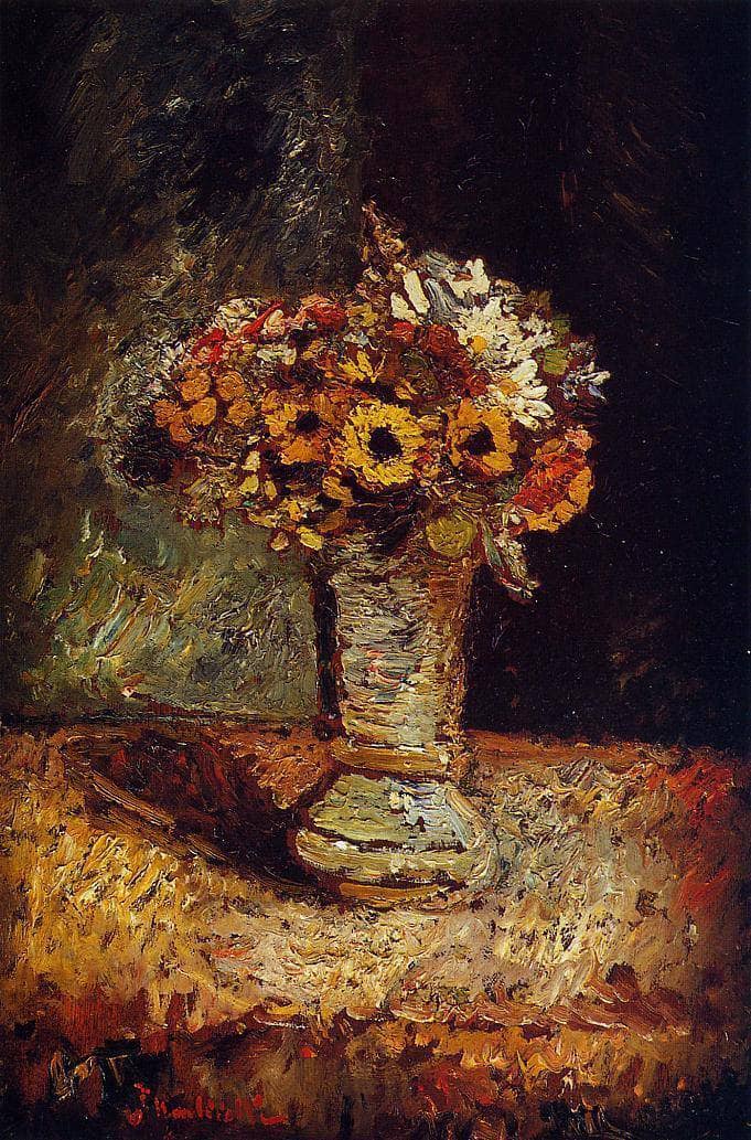 Flowers in a Vase by Adolphe Joseph Thomas Monticelli — Oil Painting Reproduction