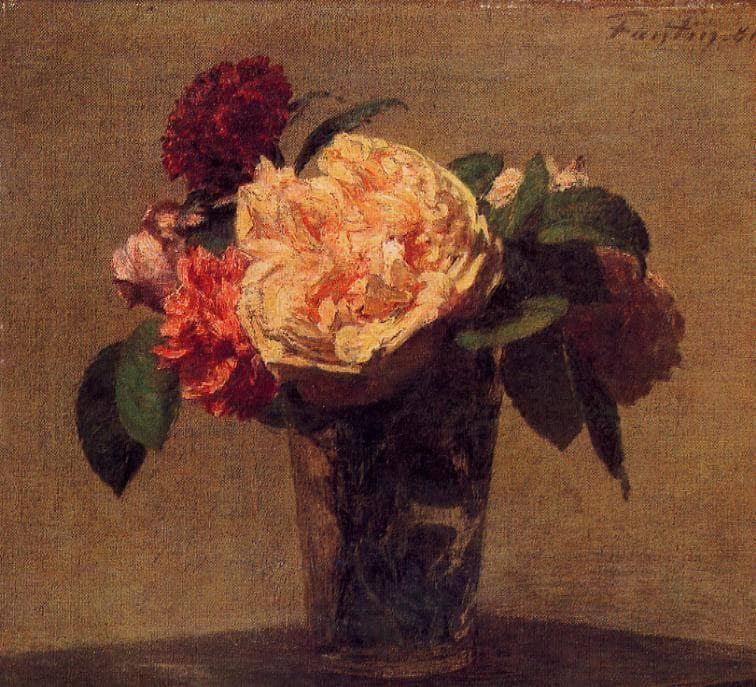 Flowers in a Vase by Henri Fantin-Latour — Oil Painting Reproduction