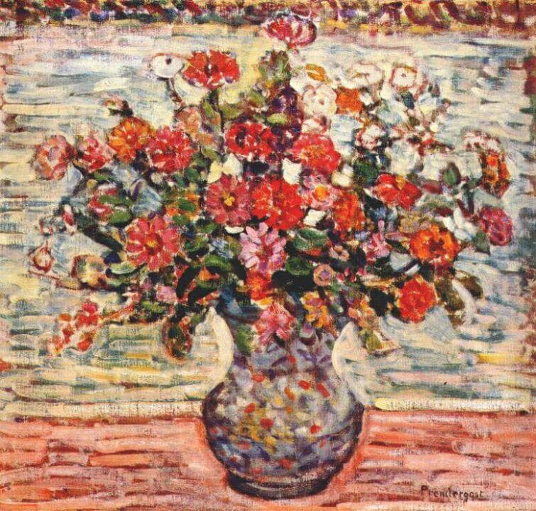 Flowers in a Vase by Maurice Prendergast — Oil Painting Reproduction