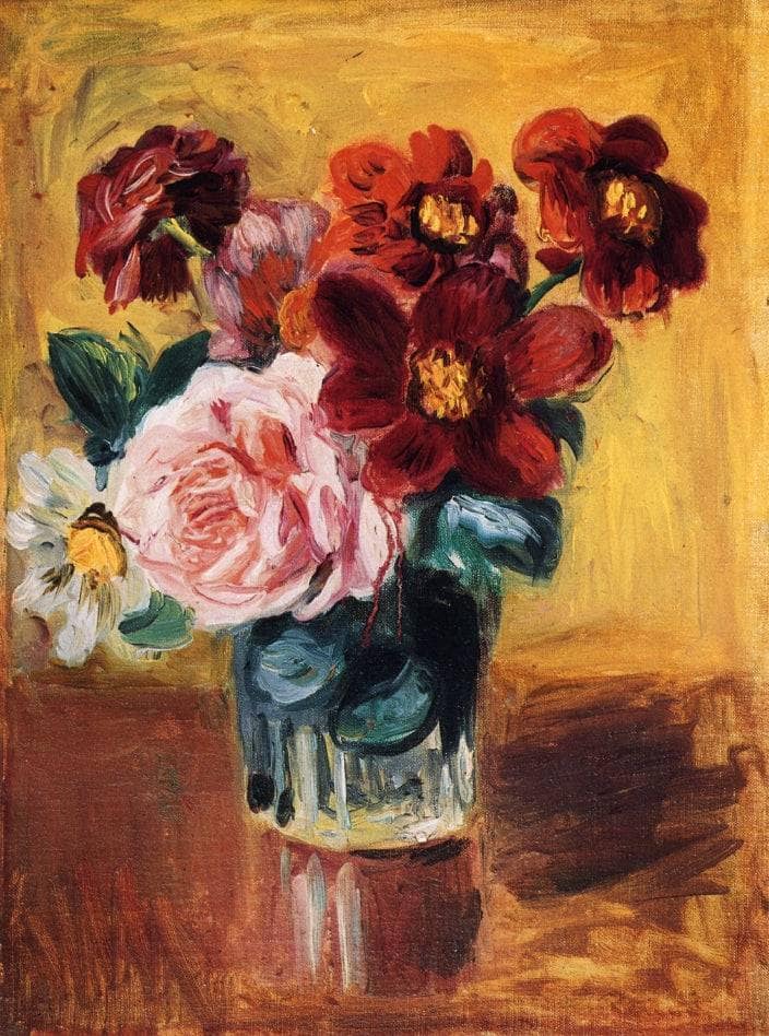 Flowers in a Vase by Pierre-Auguste Renoir — Oil Painting Reproduction