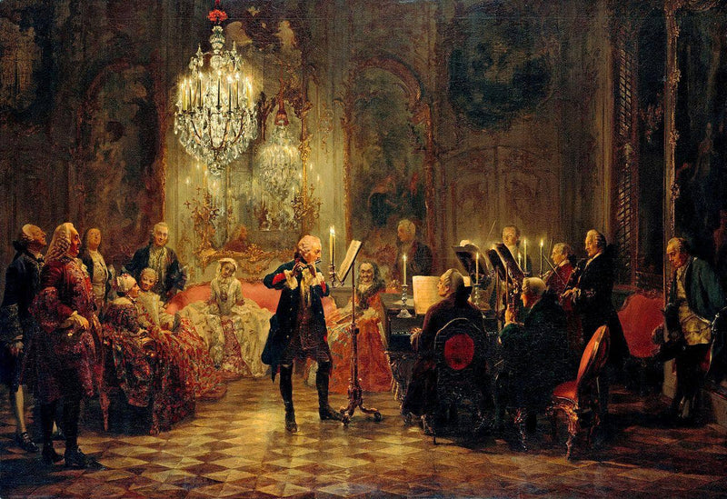 Flute Concert with Frederick the Great at Sanssouci by Adolph Menzel — Oil Painting Reproduction