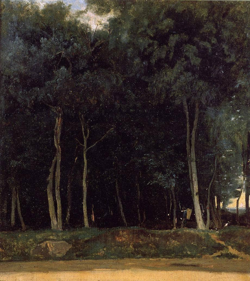 Fontainebleau, the Bas Breau Road by Camille Corot — Oil Painting Reproduction