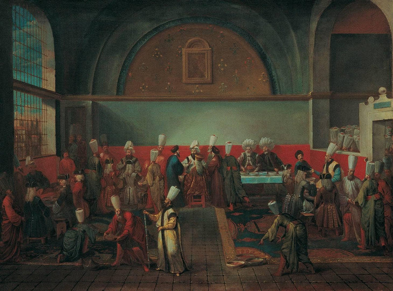 Food given at the Palace in Honor of the Ambassador by Jean Baptiste Vanmour — Oil Painting Reproduction