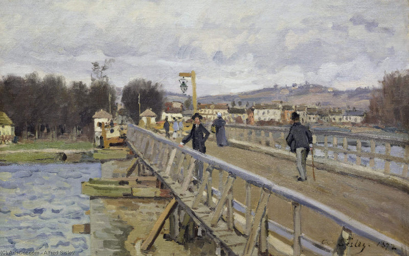 Footbridge at Argenteuil by Alfred Sisley — Oil Painting Reproduction