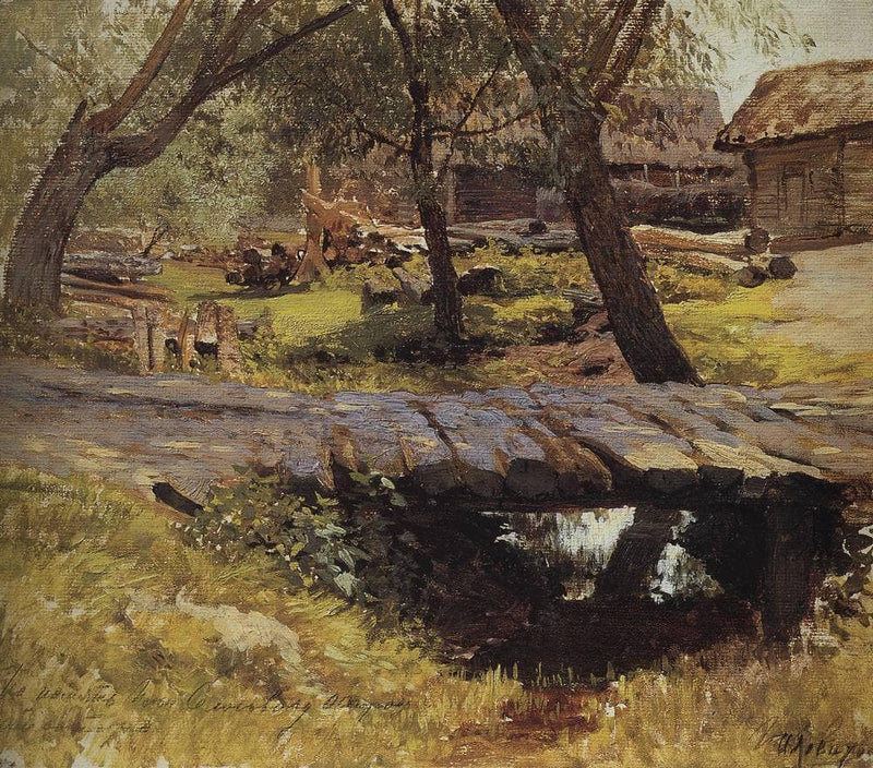Footbridge. Savvinskaya village. by Isaac Levitan — Oil Painting Reproduction