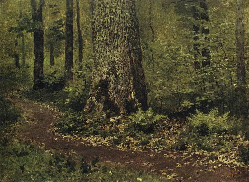 Footpath in a Forest. Ferns. by Isaac Levitan — Oil Painting Reproduction