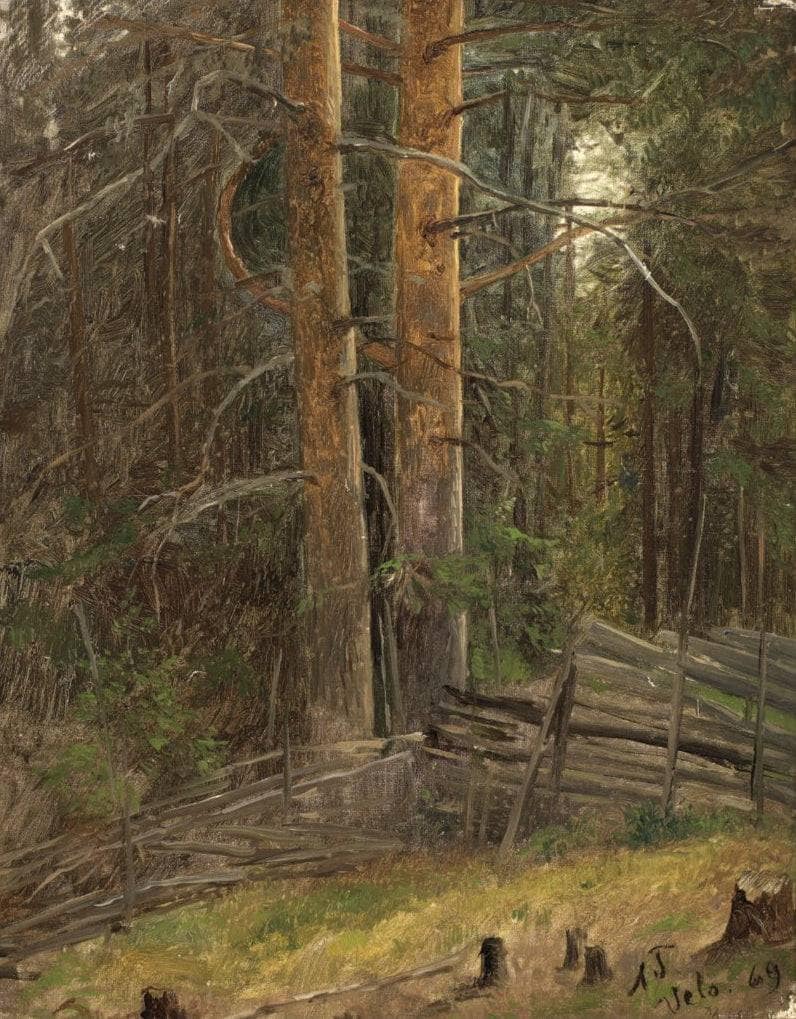 Forest interior by Adolph Tidemand — Oil Painting Reproduction