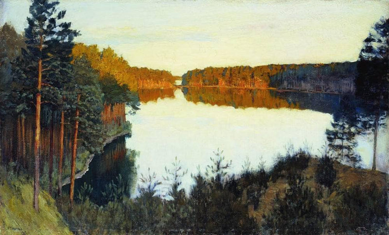Forest lake by Isaac Levitan — Oil Painting Reproduction
