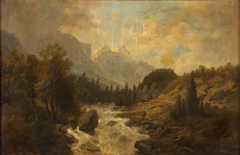 Forest landscape by Josef Kriehuber — Oil Painting Reproduction