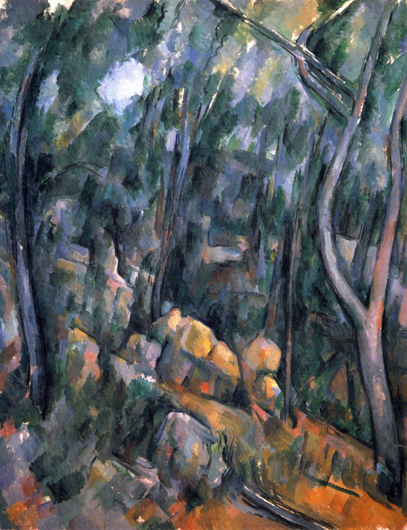 Forest near the rocky caves above the Chateau Noir by Paul Cezanne — Oil Painting Reproduction