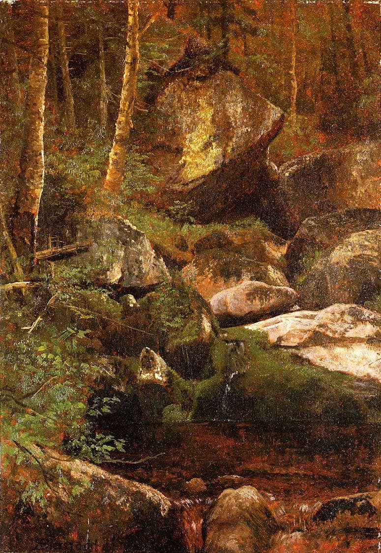 Forest Stream by Albert Bierstadt — Oil Painting Reproduction