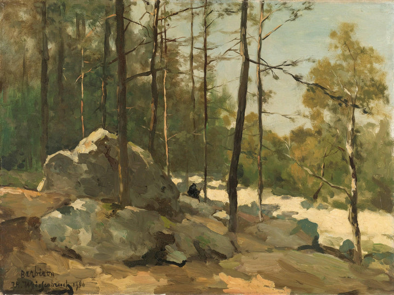 Forest View near Barbizon by Johan Hendrik Weissenbruch — Oil Painting Reproduction