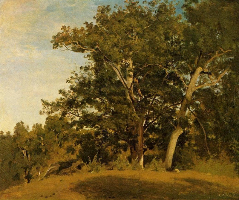 Fountainebleau With Georges d'Apremont by Camille Corot — Oil Painting Reproduction
