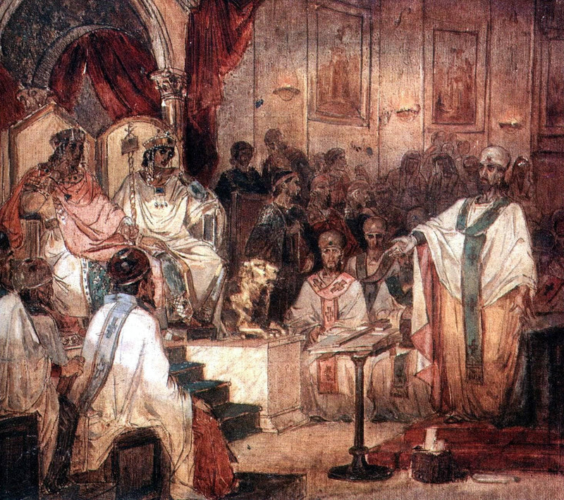 Fourth Ecumenical Council of Chalcedon by Vasily Surikov — Oil Painting Reproduction