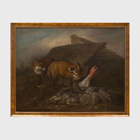 Foxes Attacking a Turkey by Martin Ferdinand Quadal — Oil Painting Reproduction