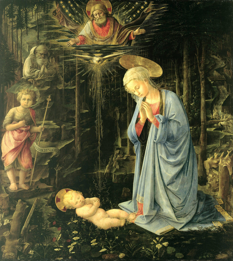 The Adoration of the Infant Jesus by Filippo Lippi, Oil Painting Reproduction