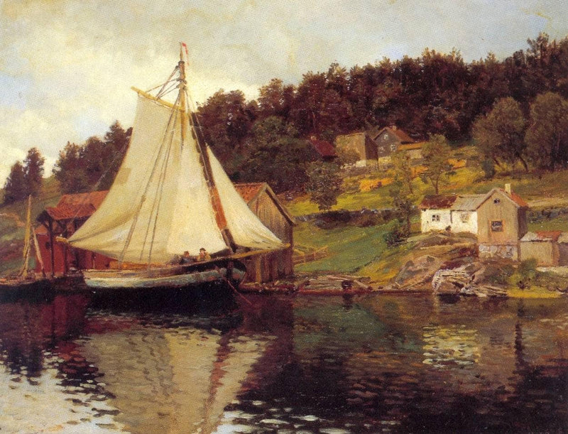 Fra Sandvika by Hans Gude — Oil Painting Reproduction