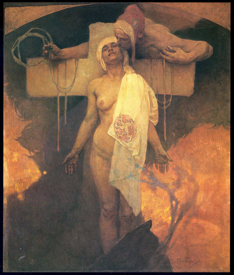 France Embraces Bohemia by Alphonse Mucha — Oil Painting Reproduction