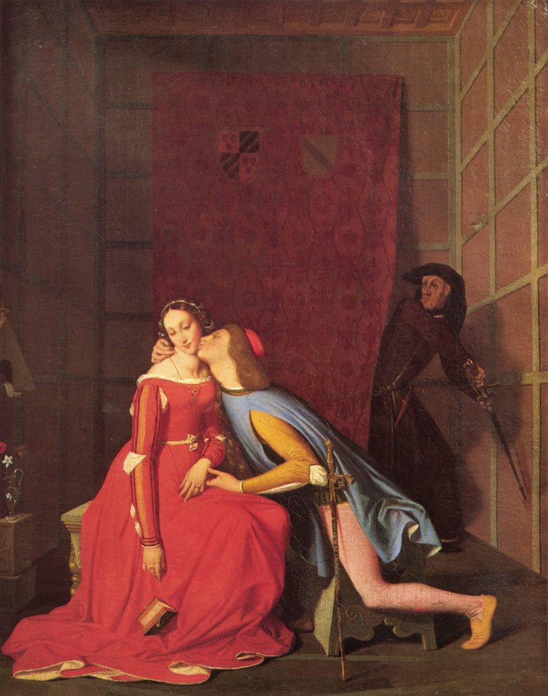 Francesca da Rimini and Paolo Malatesta by Jean Auguste Dominique Ingres — Oil Painting Reproduction