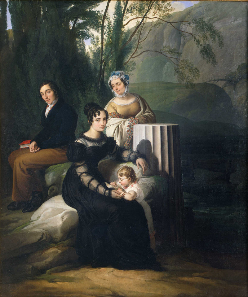 Family Portrait of the Stampa di Soncino by Francesco Hayez — Oil Painting Reproduction